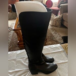 Vince Camuto Brass Studded Leather Knee High Boots/ Skinny Legs-9- Brand New!!